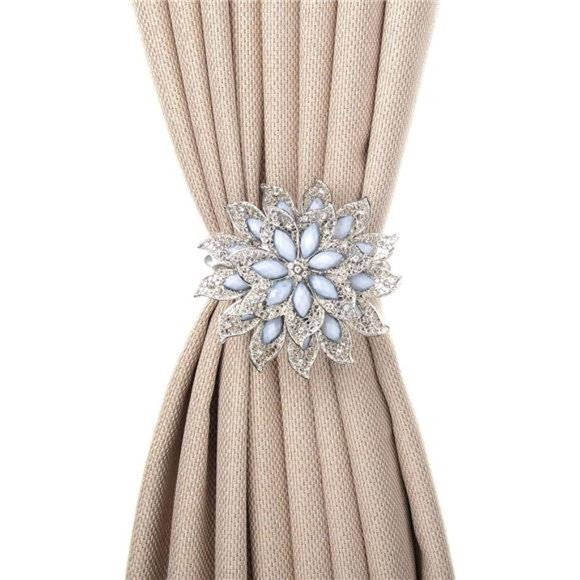 Classic Luxury Big Crystal Magnetic Curtain Tieback and Holdback Flower Curtain - Picture 1 of 6
